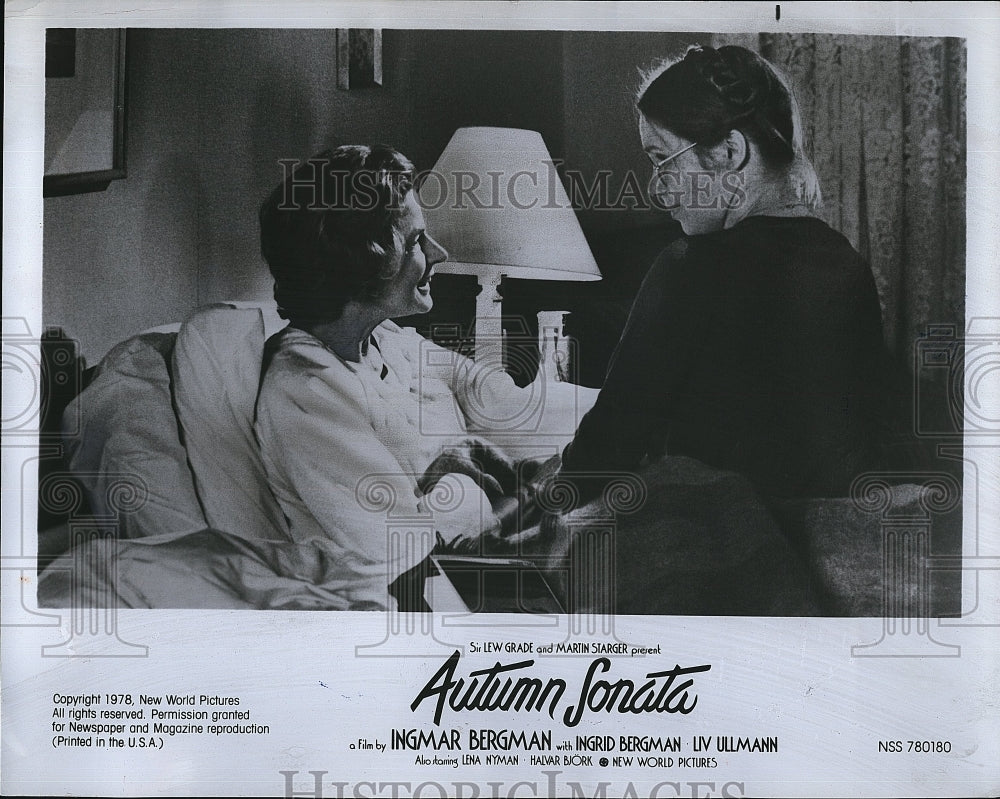 1978 Press Photo Ingrid Bergman and Liv Ullmann in &quot;Autumn Sonata&quot;- Historic Images