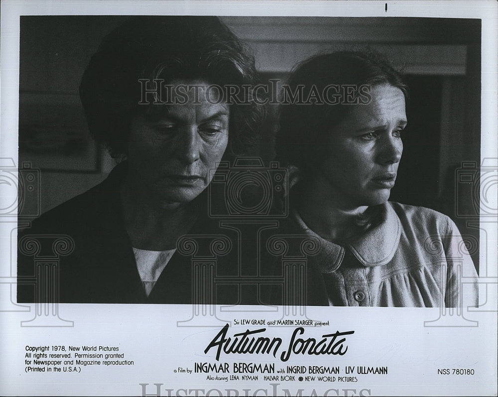 1978 Press Photo Actress Ingrid Berman &amp; Liv Ullmann In &quot;Autumn Sonata&quot;- Historic Images