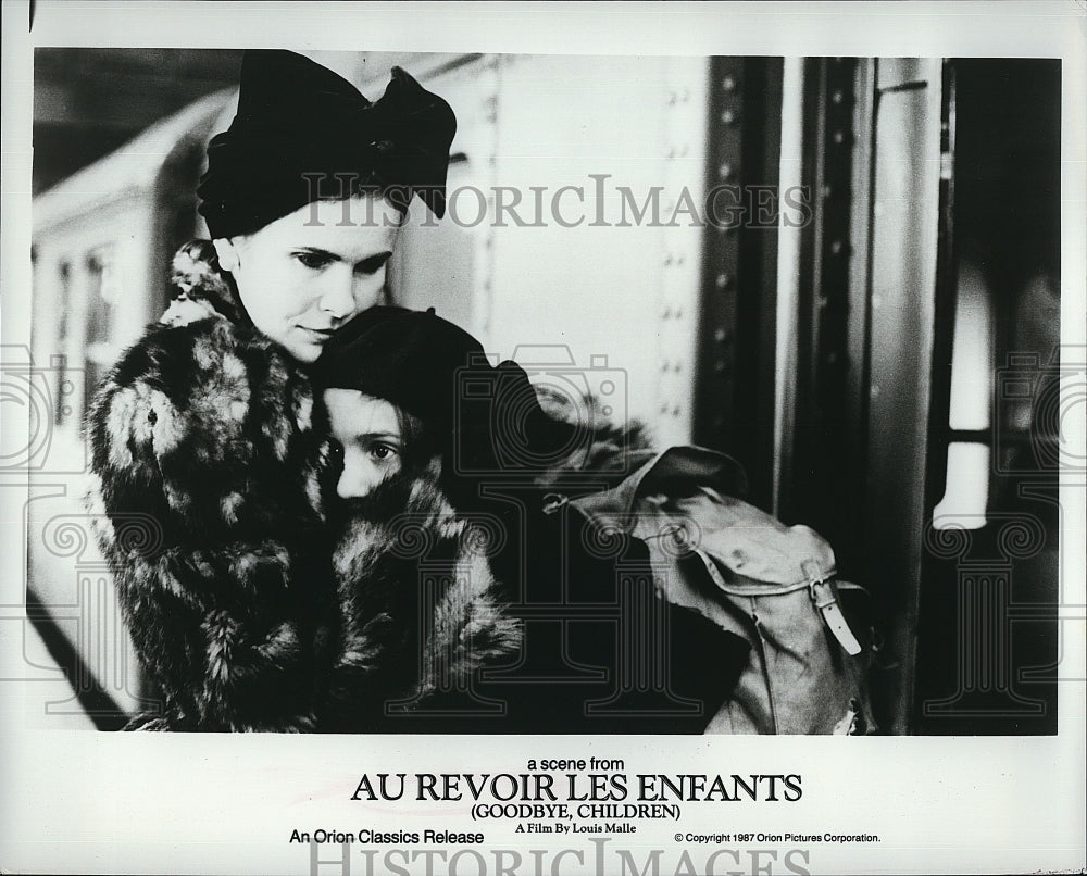 1987 Press Photo Francine Racette, Gaspard Manesse &quot;Au Revoir Les Enfants&quot;- Historic Images