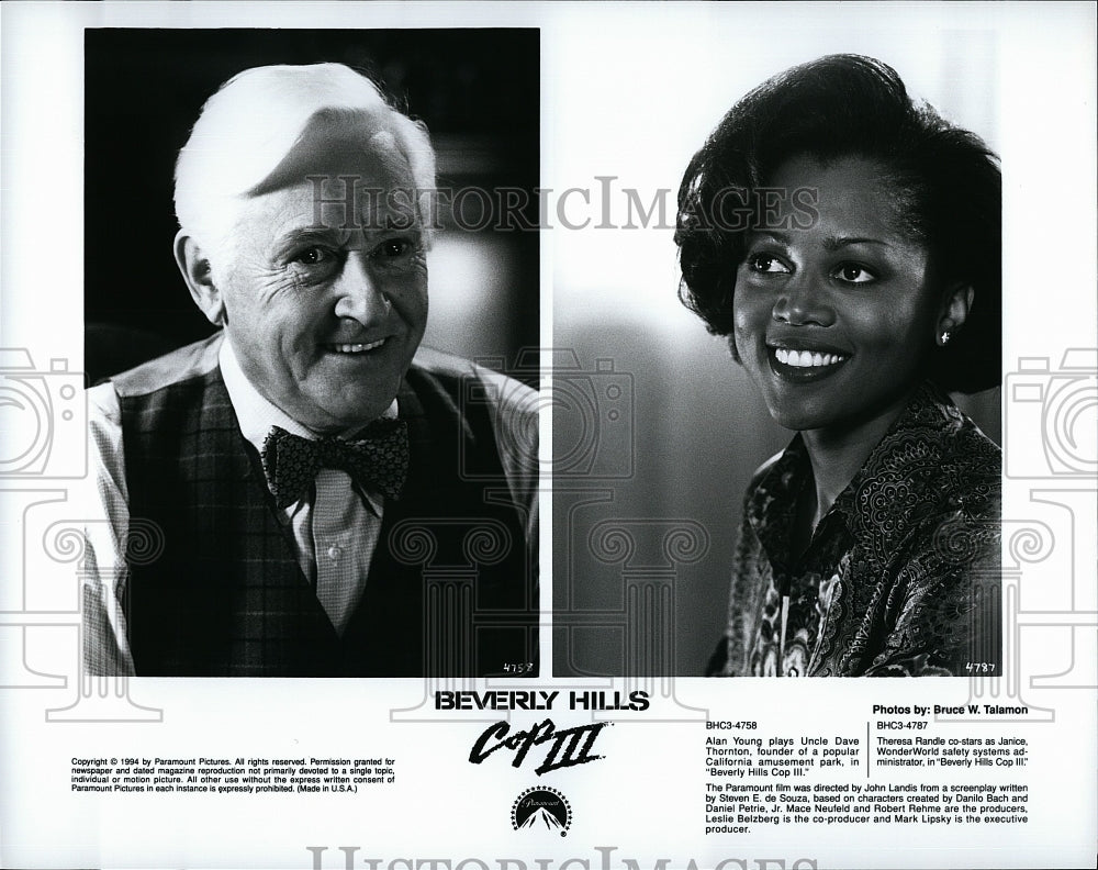 1994 Press Photo Actor Alan Young in &quot;Beverly Hills Cop III&quot;- Historic Images