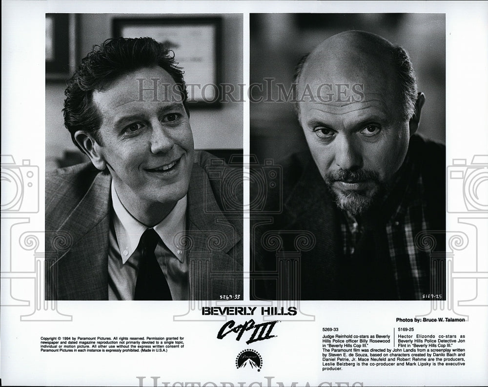 1994 Press Photo Judge Reinhold and Hector Elizondo in &quot;Beverly Hills Cop III&quot;.- Historic Images