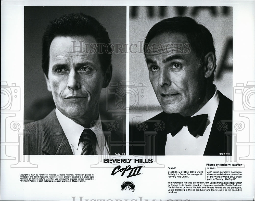 1994 Press Photo Stephen McHattie and John Saxon in &quot;Beverly Hills Cop III&quot;.- Historic Images