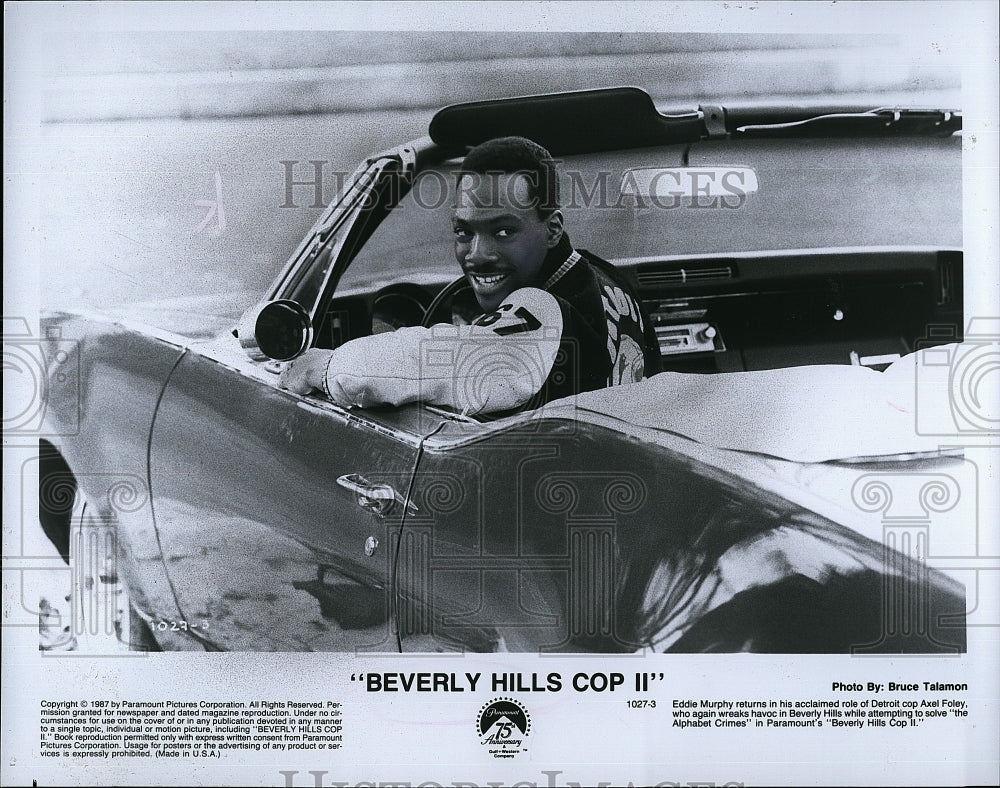 1987 Press Photo Eddie Murphy as Axel Foley in &quot;Beverly Hills Cop II&quot;.- Historic Images