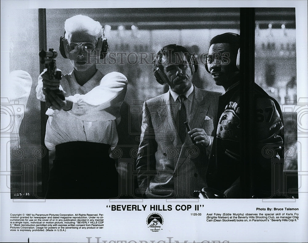 1987 Press Photo Eddie Murphy and Brigitte Nielsen in &quot;Beverly Hills Cop II&quot;.- Historic Images