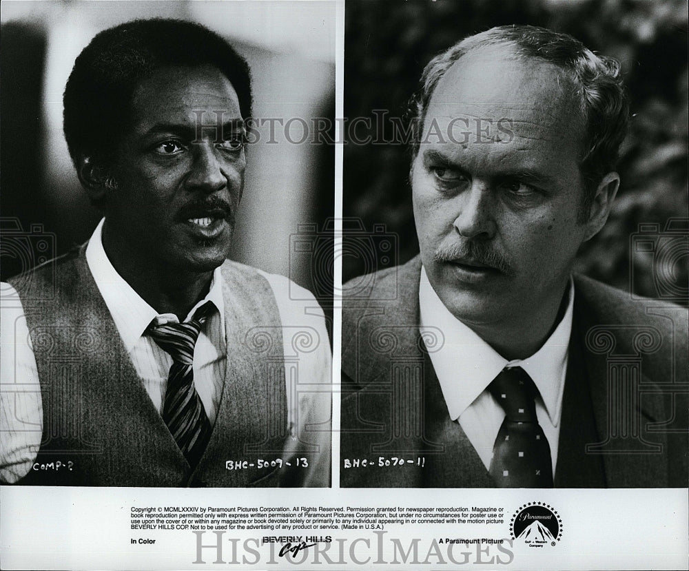 1984 Press Photo Gilbert Hill, John Aston &quot;Beverly Hills Cop&quot;- Historic Images