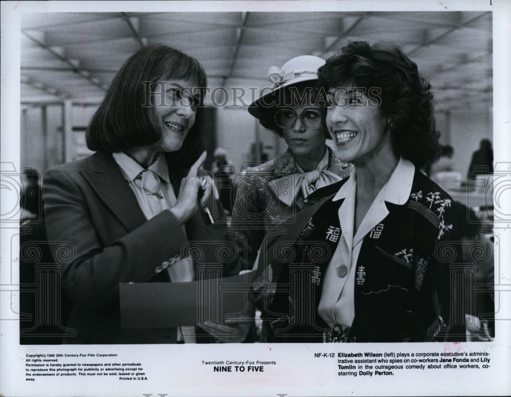 1980 Press Photo Lily Tomlin, Elizabeth Wilson, Jane Fonda &quot;Nine to Five&quot;- Historic Images