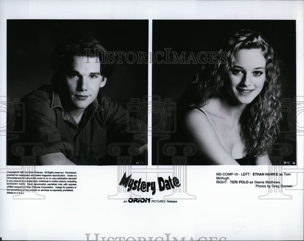 1991 Press Photo &quot;Mystery Date&quot; Ethan Hawke, Teri Polo- Historic Images