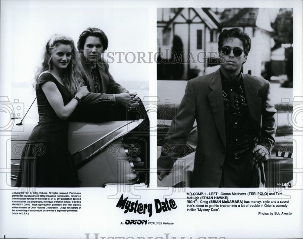 1991 Press Photo &quot;Mystery Date&quot; Ethan Hawke, Teri Polo, Brian McNamar- Historic Images