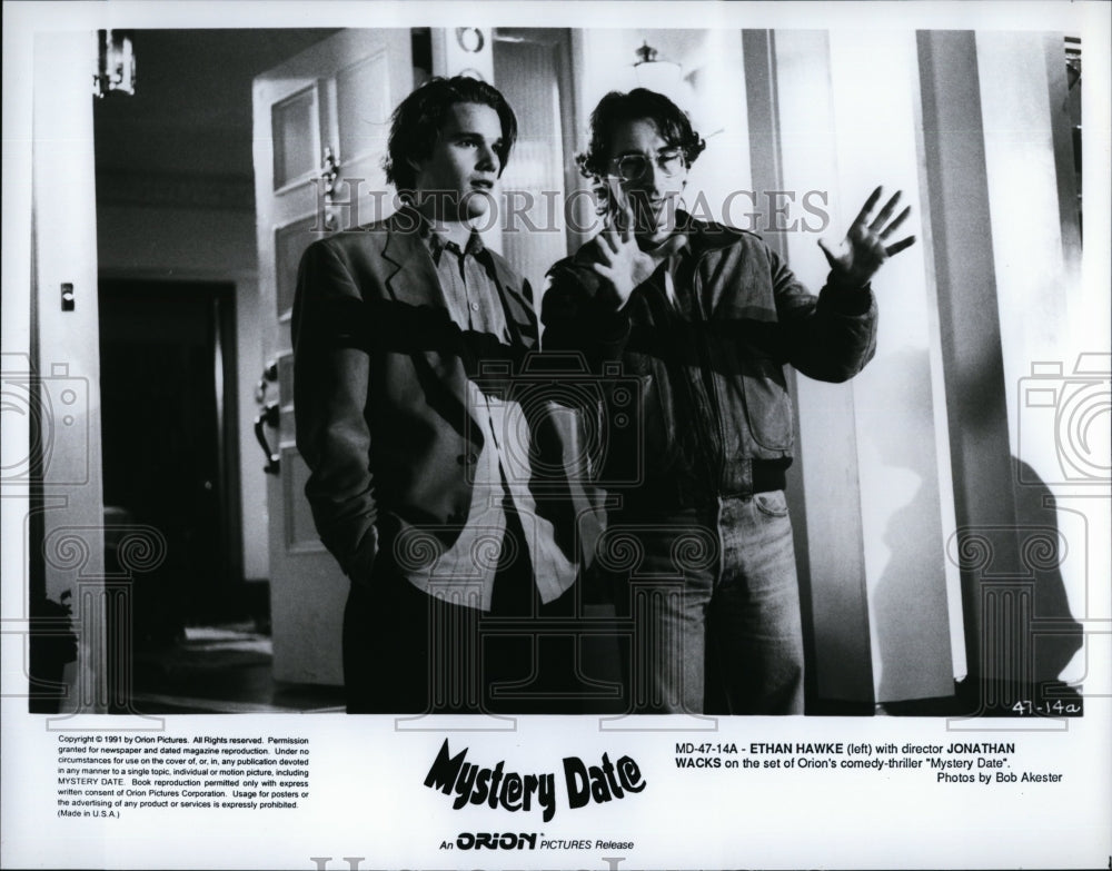 1991 Press Photo &quot;Mystery Date&quot; Ethan Hawke, Jonathan  wacks- Historic Images