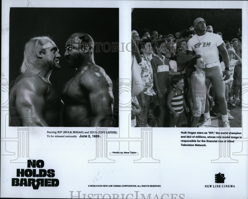 1989 Press Photo &quot;No Holds Barred&quot; Hulk Hogan, Tiny Lister- Historic Images