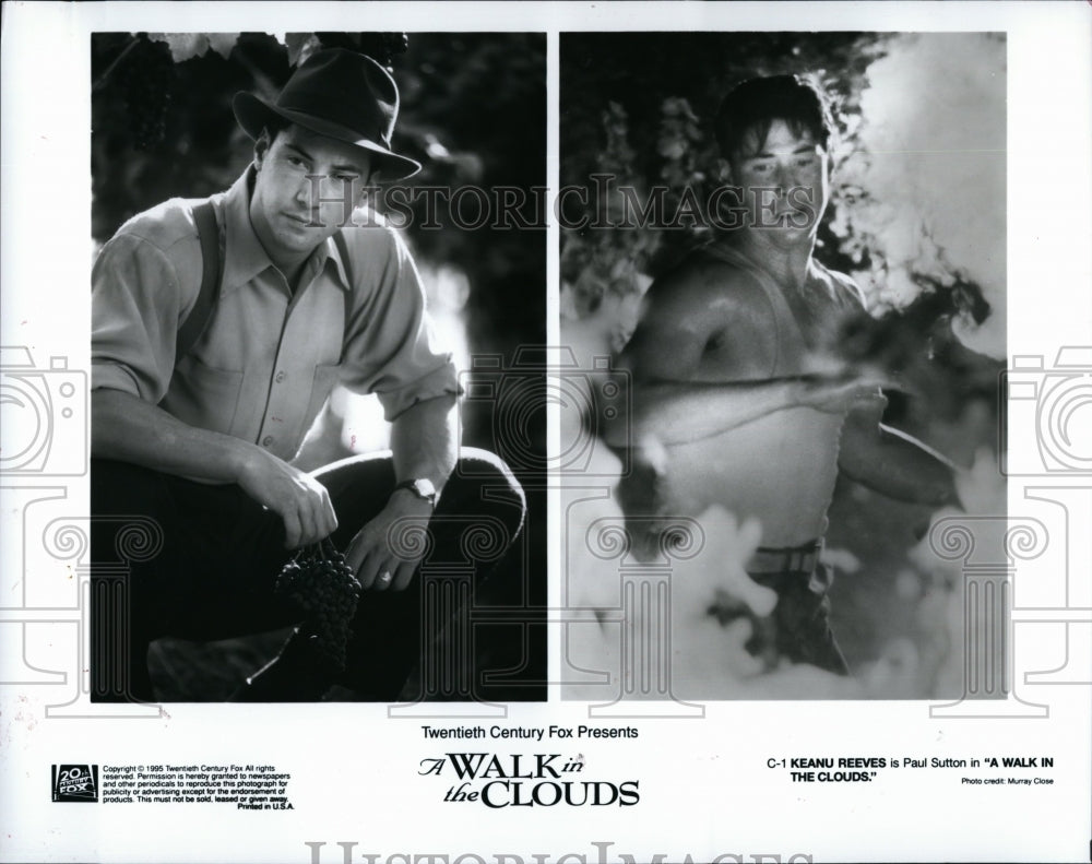 1995 Press Photo Actor Keanu Reeves in &quot;A Walk in the Clouds&quot;- Historic Images