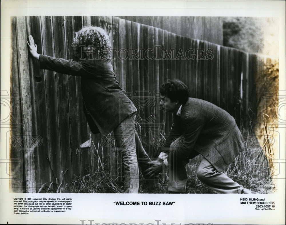 1991 Press Photo Welcome To Buzz Saw Heidi Kling, Mattew Broderick - Historic Images