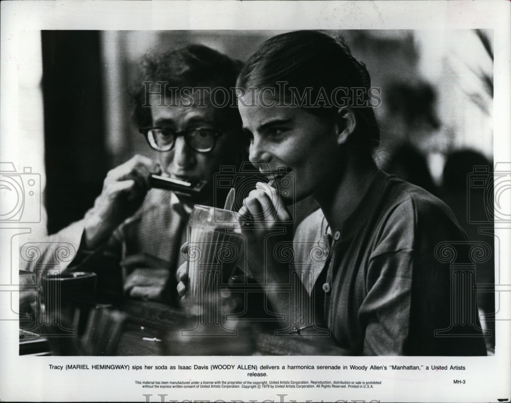 1979 Press Photo Mariel Hemingway, Woody Allen &quot;Manhattan&quot;- Historic Images