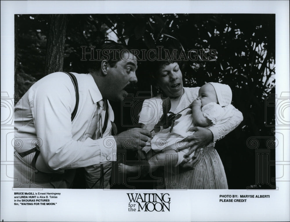 1987 Press Photo Bruce McGill, Linda Hunt &quot;Waiting for the Moon&quot;- Historic Images