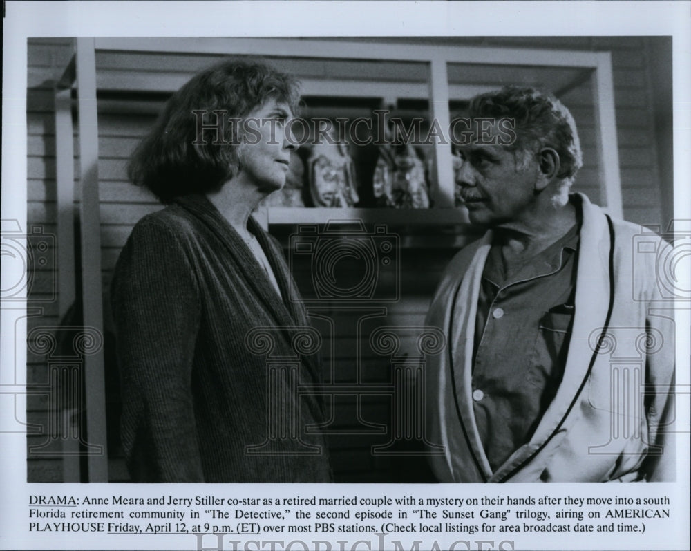 Press Photo Anne Meara and Jerry Stiller in &quot;The Sunset Gang&quot;- Historic Images