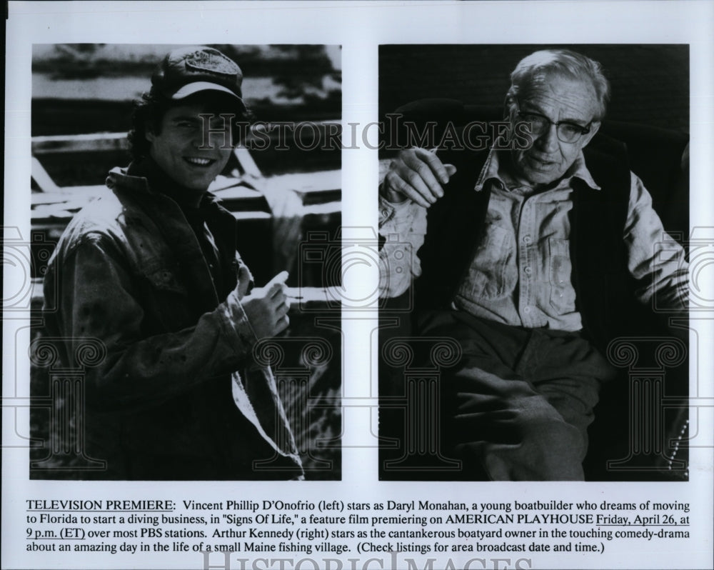 Press Photo Phillip D&#39;Onofrio, Arthur Kennedy, &quot;Signs of Life&quot;- Historic Images