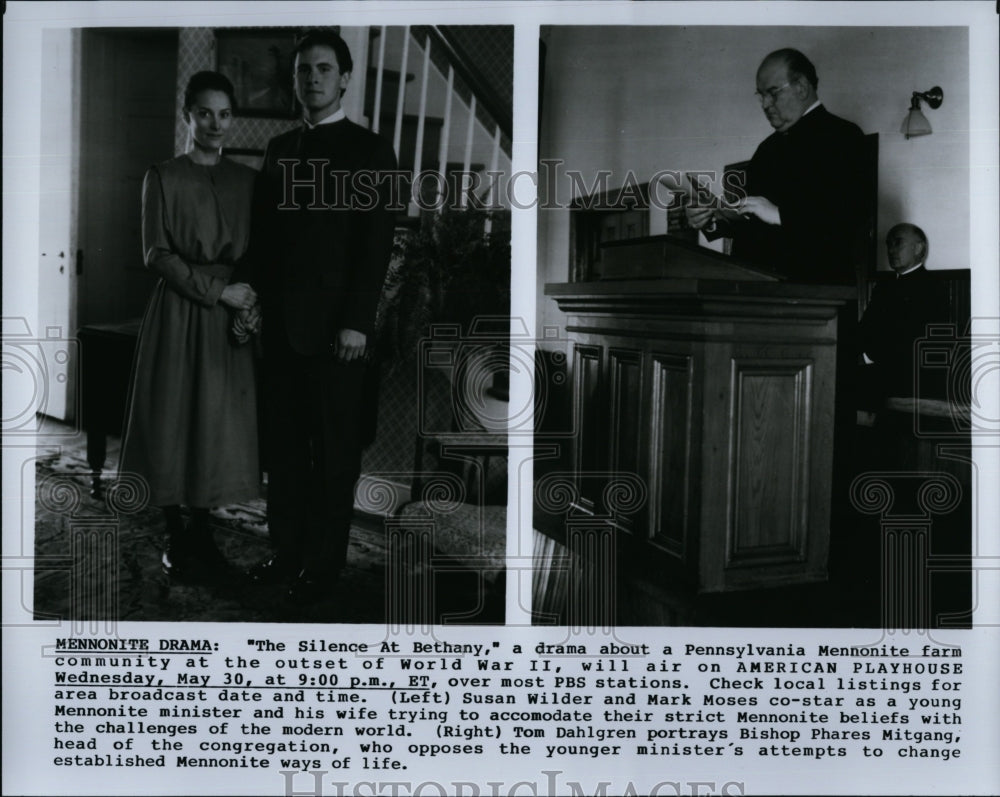 Press Photo Susan Wilder, Mark Moses, Tom Dahlgren, &quot;The Silence At Bethany&quot;- Historic Images