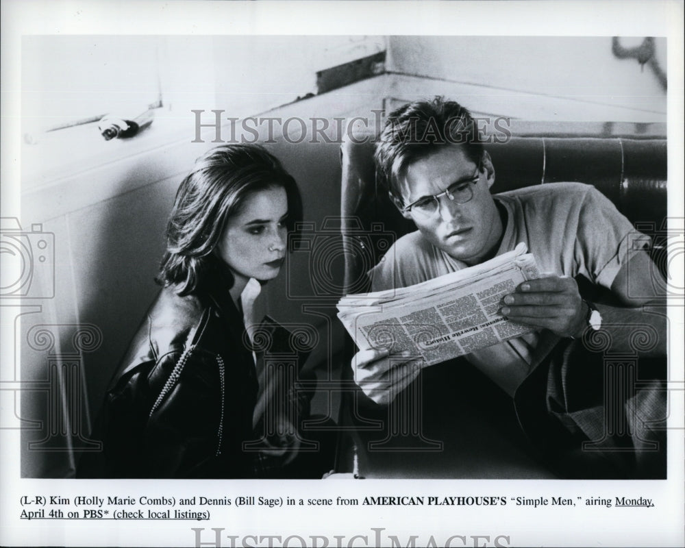 Press Photo Actress, Producer Holly Marie Combs And Bill Sage In Simple Men- Historic Images