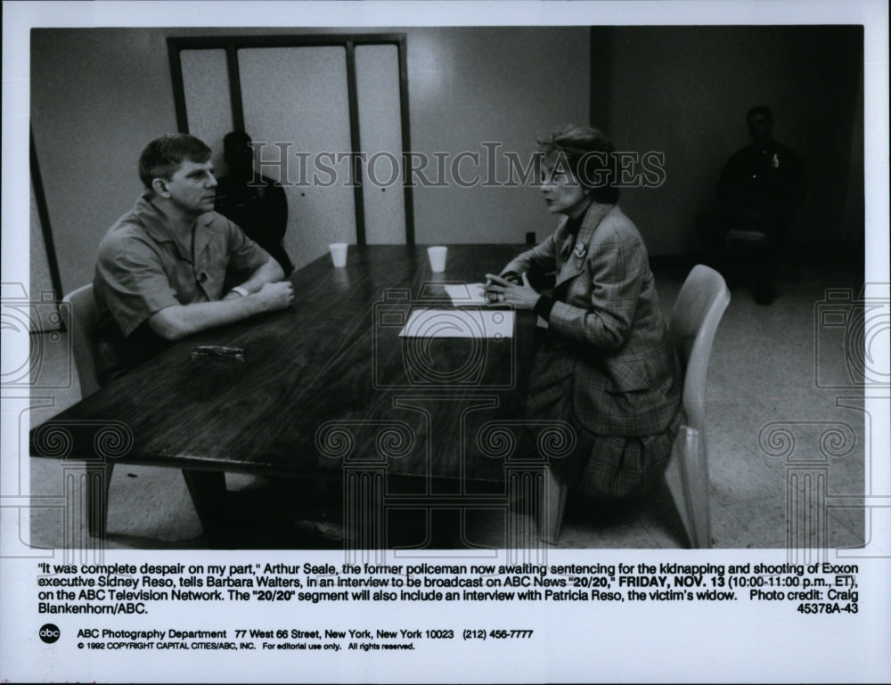 1992 Press Photo Barbara Walters TV Host 20/20 Arthur Seale Kidnapping Charge- Historic Images