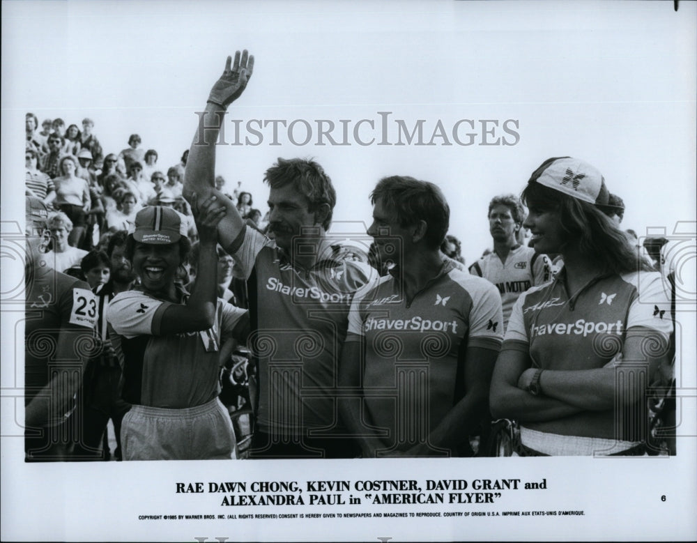 1985 Press Photo Rae Dawn Chong, Kevin Costner, David Grant &amp; Alexandra Paul- Historic Images