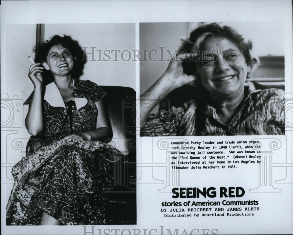 Press Photo Communist Party Leader Dorothy Healey 1949 1983 Seeing Red Show- Historic Images