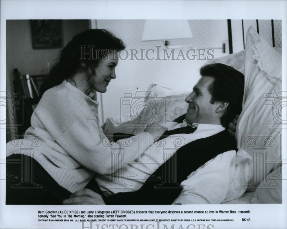 1989 Press Photo Alice Krige Actress Jeff Bridges Actor See You In The Morning- Historic Images