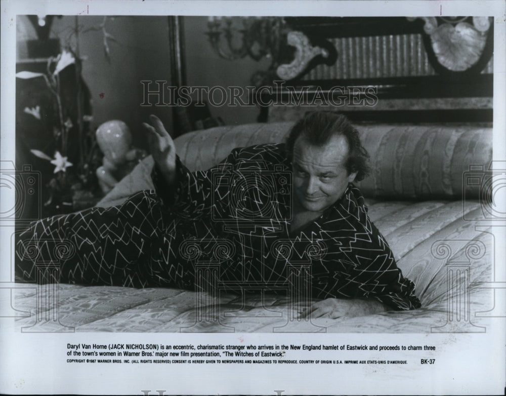 1987 Press Photo Jack Nicholson Actor Witches Of Eastwick Comedy Movie Film- Historic Images