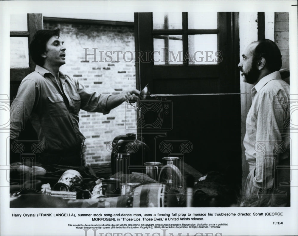 1980 Press Photo Frank Langella &amp; George Morfogen in &quot;Those Lips, Those Eyes&quot;- Historic Images