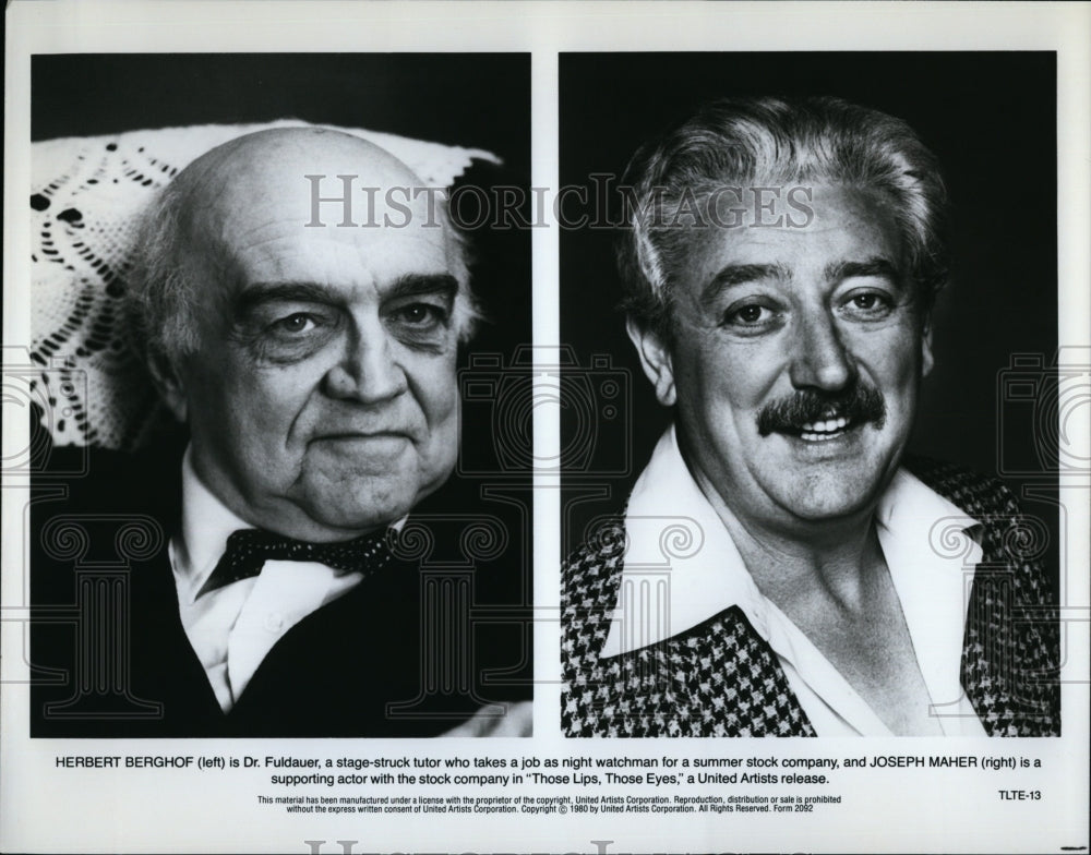 1980 Press Photo Herbert Berghof and Joseph Maher in &quot;Those Lips,Those Eyes&quot;.- Historic Images