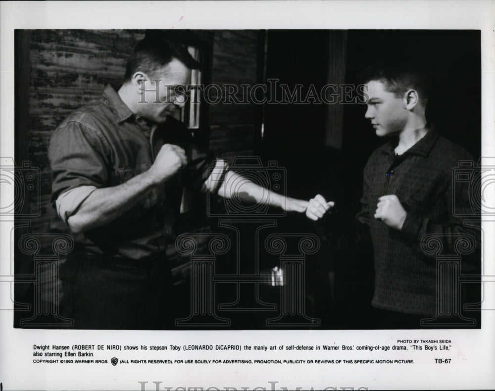 1993 Press Photo Robert De Niro and Leonardo DoCaprio Star in &quot;A Boy&#39;s Life&quot;- Historic Images