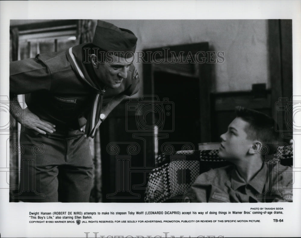 1993 Press Photo Robert De Niro and Leonardo DoCaprio Star in &quot;A Boy&#39;s Life&quot;- Historic Images