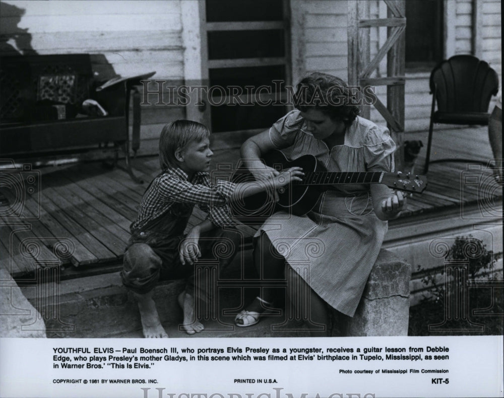 1981 Press Photo Paul Boensch III as Elvis, Debbie Edge &quot;This Is Elvis&quot;- Historic Images