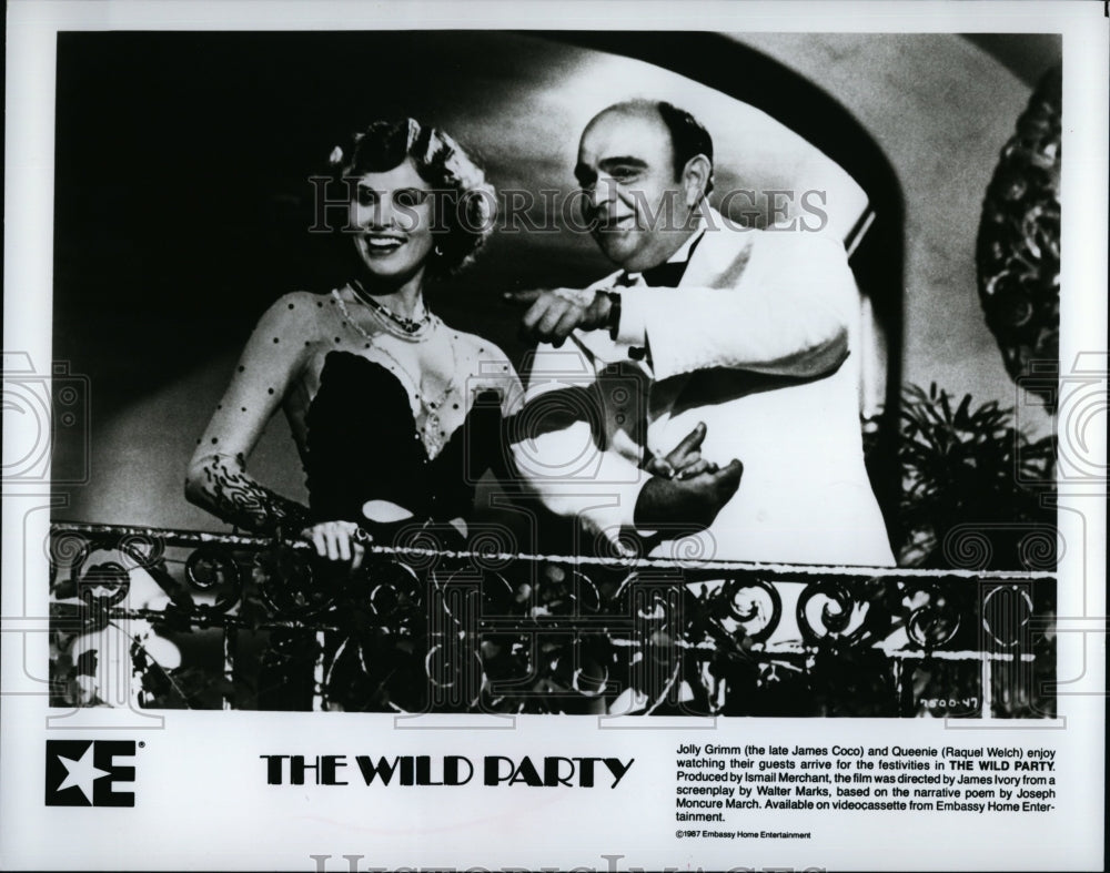 1987 Press Photo James Coco, Raquel Welch &quot;The Wild Party&quot;- Historic Images