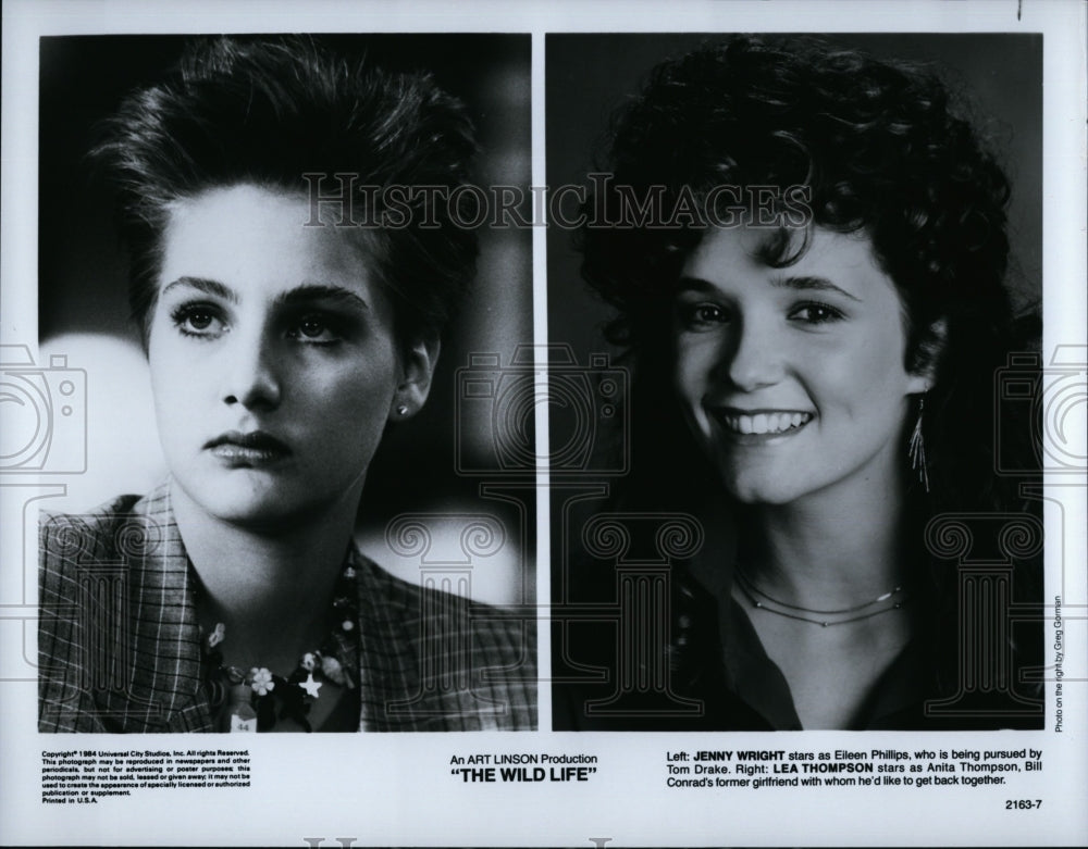 1984 Press Photo Jenny Wright, Lea Thompson &quot;The Wild Life&quot;- Historic Images