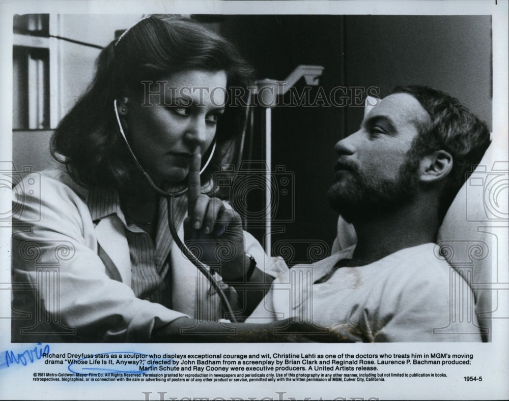 1981 Press Photo Richard Dreyfuss, Christine Lahti &quot;Whose Life Is It, Anyway?&quot;- Historic Images