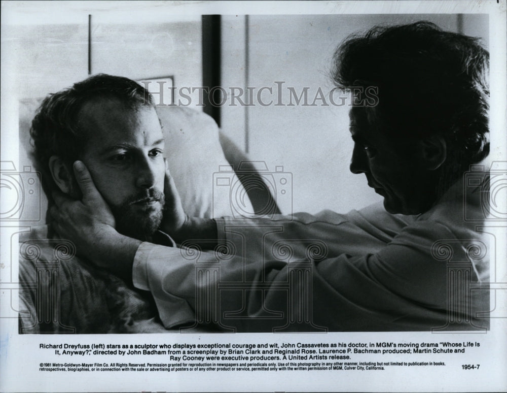 1981 Press Photo Richard Dreyfuss, J. Cassavetes &quot;Whose Life Is It, Anyway?&quot;- Historic Images