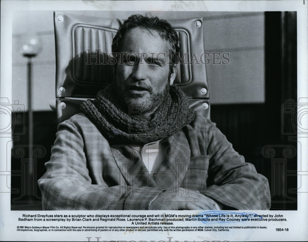 1981 Press Photo Actor Richard Dreyfuss in &quot;Whose Life is it Anyway&quot;- Historic Images