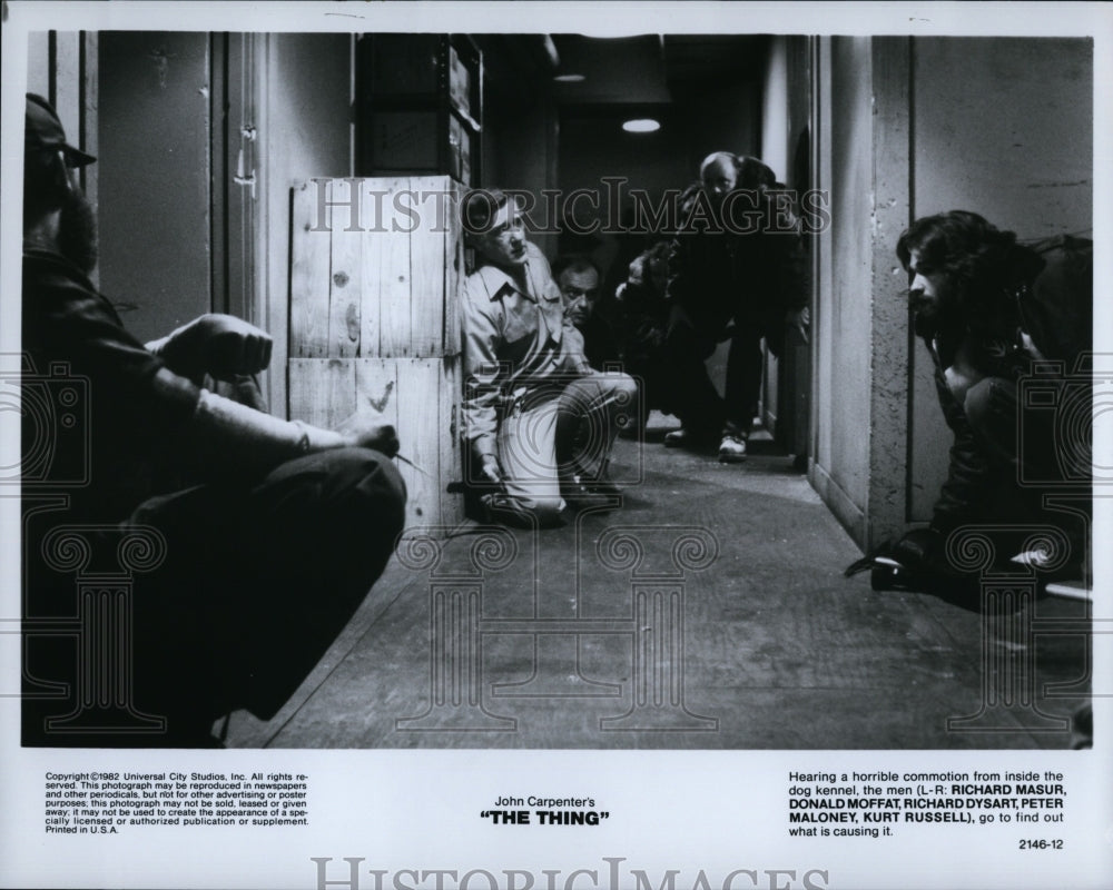 1982 Press Photo R. Masur, D. Moffat, R. Dysart, P. Maloney &quot;The Thing&quot;- Historic Images