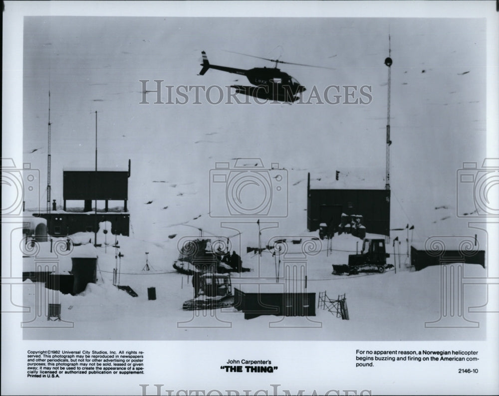 1982 Press Photo A Norwegian helicopter in a scene from &quot;The Thing&quot;- Historic Images