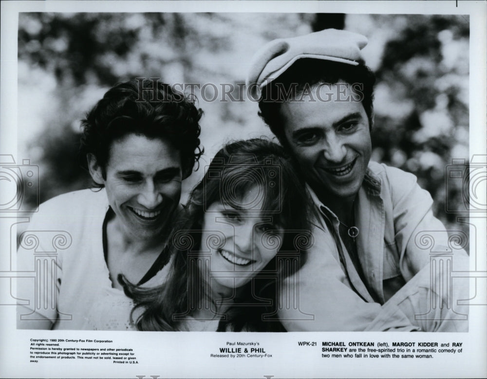 1980 Press Photo Michael Ontkean, Margot Kidder, Ray Sharkey, &quot;Willie &amp; Phil&quot;- Historic Images