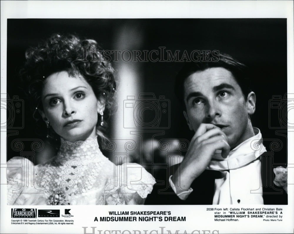 1999 Press Photo Calista Flockhart, Christian Bale, &quot;A Midsummer Night&#39;s Dream&quot;- Historic Images