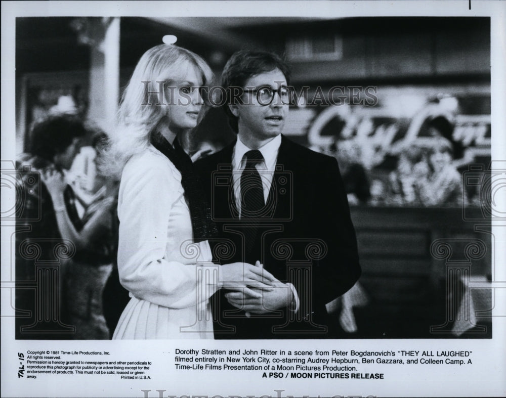 1981 Press Photo Actor John Ritter &amp; Dorothy Stratton in &quot;They All Laughed&quot;- Historic Images