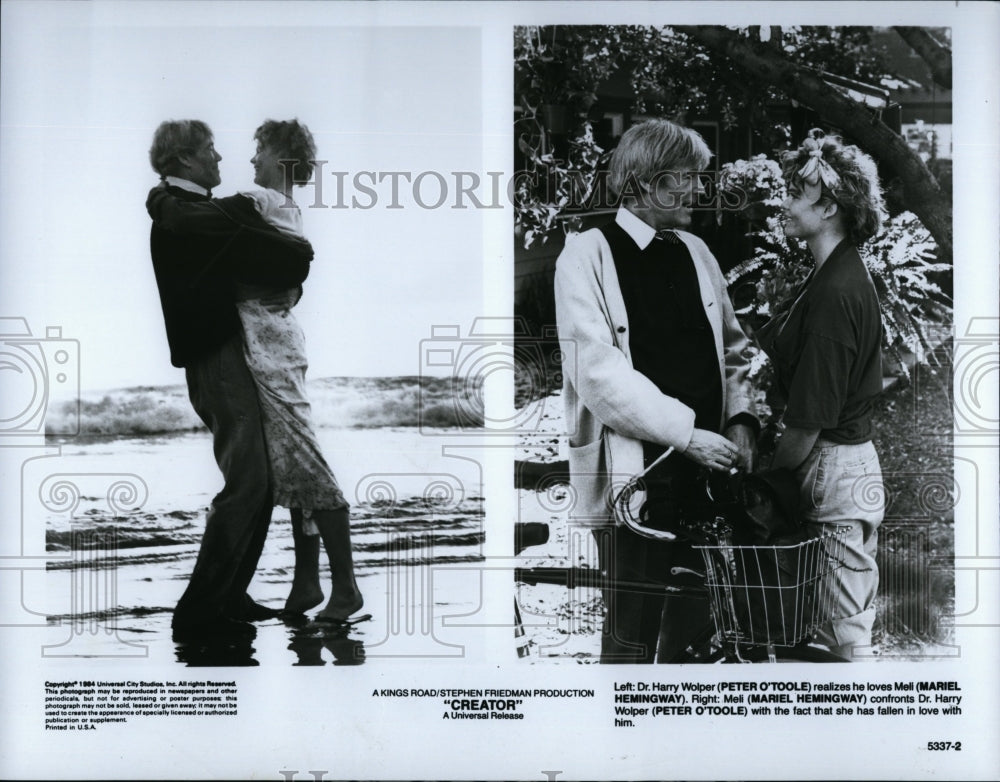 1984 Press Photo Peter O&#39;Toole and Mariel Hemingway in &quot;Creator&quot;.- Historic Images