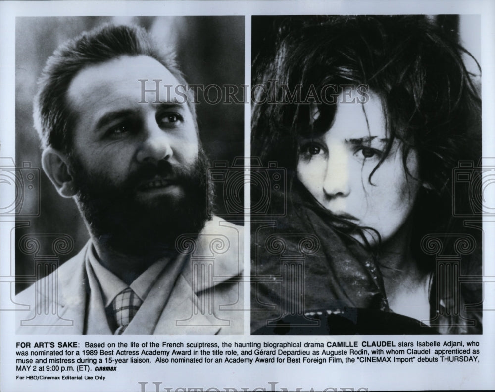 1989 Press Photo ISabelle Adjani &amp; Gerard Depardieu Star In &quot;Camille Claudel&quot;- Historic Images