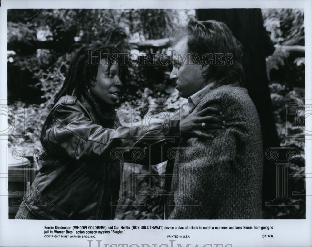 1987 Press Photo &quot;Burglar&quot; Whoopi Goldberg &amp; Bob Goldthwait- Historic Images