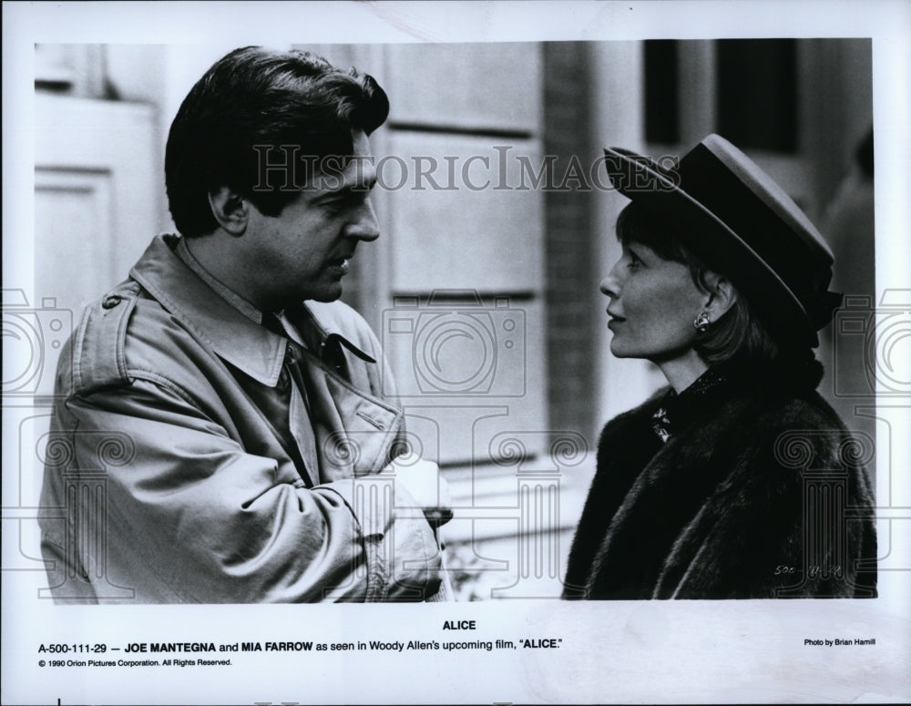 1990 Press Photo Joe Mantegna and Mia Farrow in &quot;Alice&quot;.- Historic Images