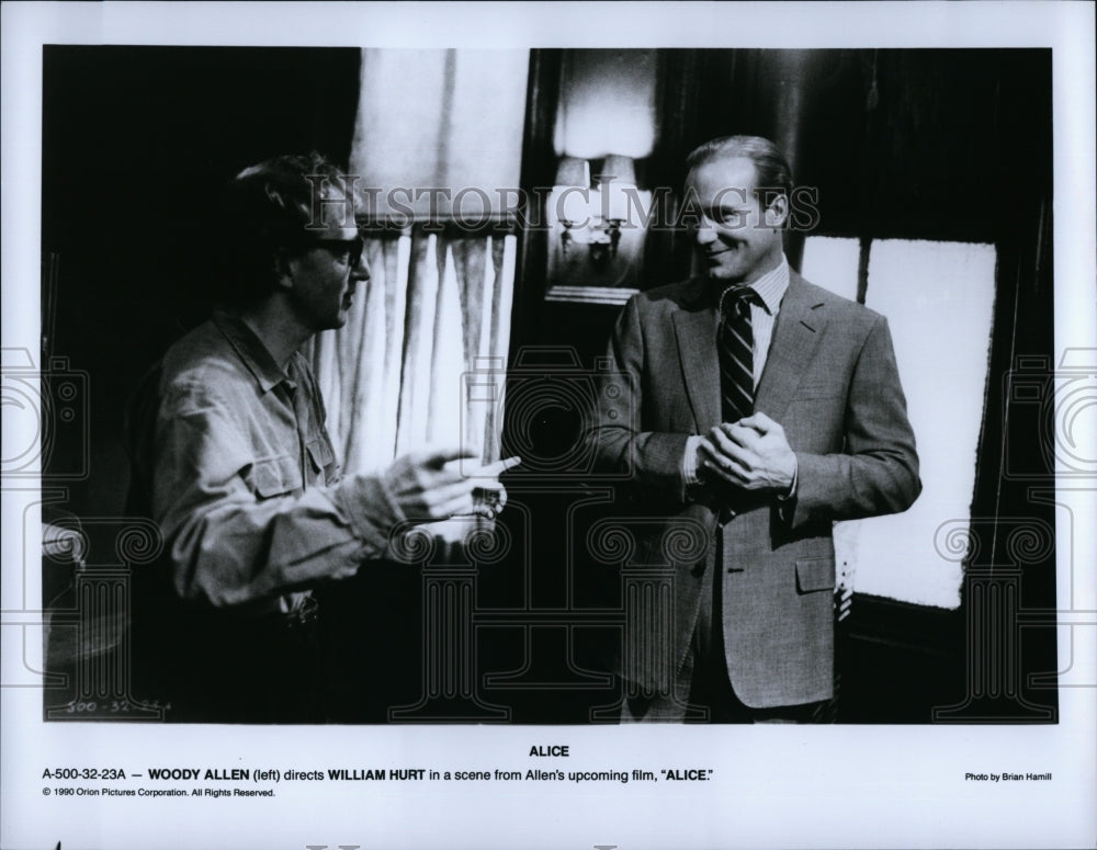 1990 Press Photo &quot;Alice&quot; Woody Allen directs William Hurt- Historic Images