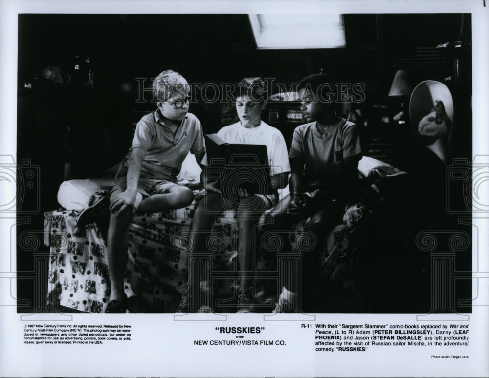 1987 Press Photo Russkies Film Peter Billingsley Joaquin Phoenix Stefan DeSalle- Historic Images