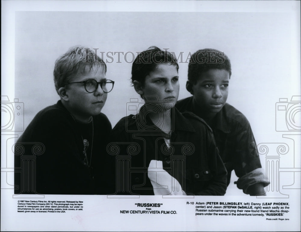 1987 Press Photo Russkies Film Joaquin Phoenix Peter Billingsley Stefan DeSalle- Historic Images