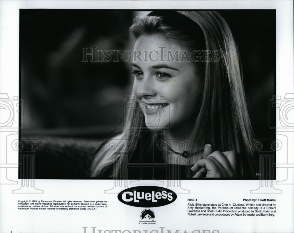 1995 Press Photo Clueless Film Actor Alicia Silverstone Closeup Scene- Historic Images